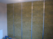Acoustic insulation fitted to Steel Frame in both domestic and commercial properties to achieve density ratings