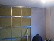 The fitting of sound block acoustic boards to isolation strips, this can be one layer or two, will achieve a greater acoustic barrier.