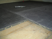 Acoustic matting being laid directly to existing floor in domestic and commercial properties