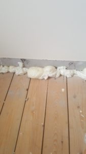 Injected floor acoustic foam